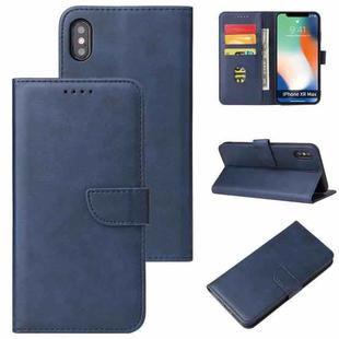 For iPhone X / XS Calf Texture Buckle Horizontal Flip Leather Case with Holder & Card Slots & Wallet(Blue)