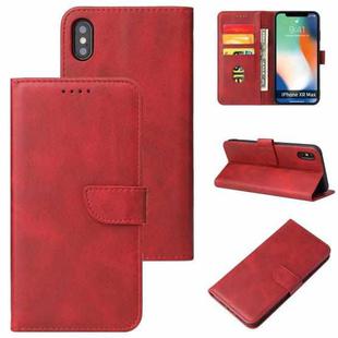 For iPhone X / XS Calf Texture Buckle Horizontal Flip Leather Case with Holder & Card Slots & Wallet(Red)