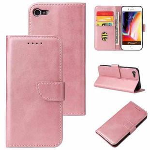 For iPhone SE 2022 / SE 2020 / 8 / 7 Calf Texture Buckle Horizontal Flip Leather Case with Holder & Card Slots & Wallet(Rose Gold)