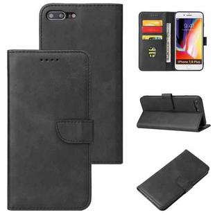 Calf Texture Buckle Horizontal Flip Leather Case with Holder & Card Slots & Wallet For iPhone 8 Plus & 7 Plus(Black)