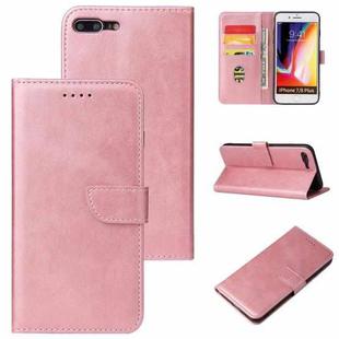 Calf Texture Buckle Horizontal Flip Leather Case with Holder & Card Slots & Wallet For iPhone 8 Plus & 7 Plus(Rose Gold)