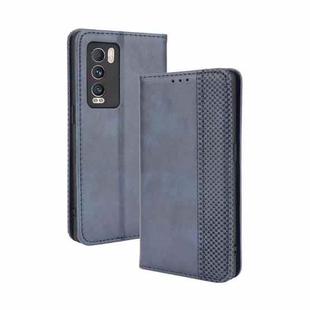 For OPPO Realme GT Explorer Master Magnetic Buckle Retro Pattern Horizontal Flip Leather Case with Holder & Card Slot & Wallet(Blue)