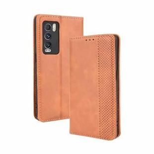 For OPPO Realme GT Explorer Master Magnetic Buckle Retro Pattern Horizontal Flip Leather Case with Holder & Card Slot & Wallet(Brown)