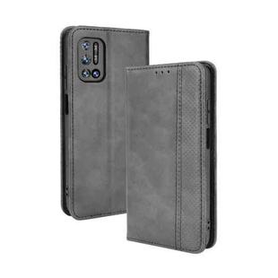 For Doogee N40 Pro Magnetic Buckle Retro Pattern Horizontal Flip Leather Case with Holder & Card Slot & Wallet(Black)