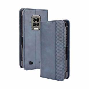 For Doogee S86 / S86 Pro Magnetic Buckle Retro Pattern Horizontal Flip Leather Case with Holder & Card Slot & Wallet(Blue)