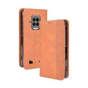 For Doogee S86 / S86 Pro Magnetic Buckle Retro Pattern Horizontal Flip Leather Case with Holder & Card Slot & Wallet(Brown)