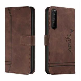 For Sony Xperia 1 II Retro Skin Feel Horizontal Flip Soft TPU + PU Leather Case with Holder & Card Slots & Photo Frame(Coffee)