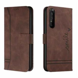 For Sony Xperia 1 III Retro Skin Feel Horizontal Flip Soft TPU + PU Leather Case with Holder & Card Slots & Photo Frame(Coffee)