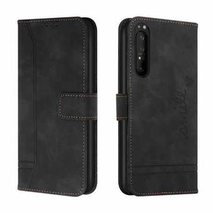 For Sony Xperia 5 III Retro Skin Feel Horizontal Flip Soft TPU + PU Leather Case with Holder & Card Slots & Photo Frame(Black)