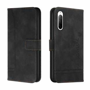 For Sony Xperia 10 II Retro Skin Feel Horizontal Flip Soft TPU + PU Leather Case with Holder & Card Slots & Photo Frame(Black)