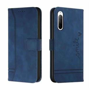 For Sony Xperia 10 III Retro Skin Feel Horizontal Flip Soft TPU + PU Leather Case with Holder & Card Slots & Photo Frame(Blue)