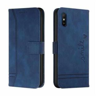 For Xiaomi Redmi 9A Retro Skin Feel Horizontal Flip Soft TPU + PU Leather Case with Holder & Card Slots & Photo Frame(Blue)