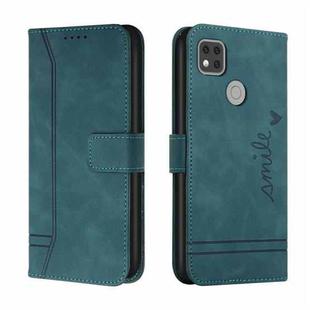 For Xiaomi Redmi 9C Retro Skin Feel Horizontal Flip Soft TPU + PU Leather Case with Holder & Card Slots & Photo Frame(Dark Green)