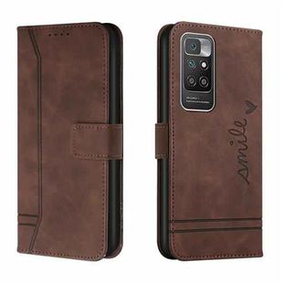 For Xiaomi Redmi 10 Retro Skin Feel Horizontal Flip Soft TPU + PU Leather Case with Holder & Card Slots & Photo Frame(Coffee)