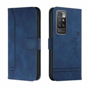 For Xiaomi Redmi 10 Retro Skin Feel Horizontal Flip Soft TPU + PU Leather Case with Holder & Card Slots & Photo Frame(Blue)