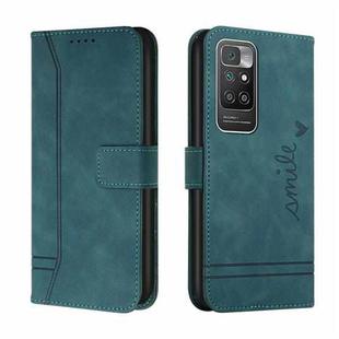 For Xiaomi Redmi 10 Retro Skin Feel Horizontal Flip Soft TPU + PU Leather Case with Holder & Card Slots & Photo Frame(Dark Green)