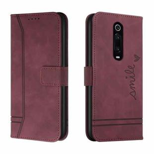 For Xiaomi Redmi K20 / K20 Pro Retro Skin Feel Horizontal Flip Soft TPU + PU Leather Case with Holder & Card Slots & Photo Frame(Wine Red)