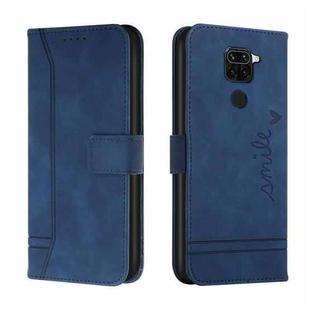 For Xiaomi Redmi Note 9 Retro Skin Feel Horizontal Flip Soft TPU + PU Leather Case with Holder & Card Slots & Photo Frame(Blue)