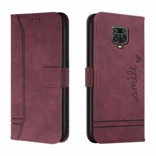 For Xiaomi Redmi Note 9 Pro Retro Skin Feel Horizontal Flip Soft TPU + PU Leather Case with Holder & Card Slots & Photo Frame(Wine Red)