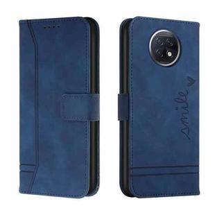 For Xiaomi Redmi Note 9T Retro Skin Feel Horizontal Flip Soft TPU + PU Leather Case with Holder & Card Slots & Photo Frame(Blue)