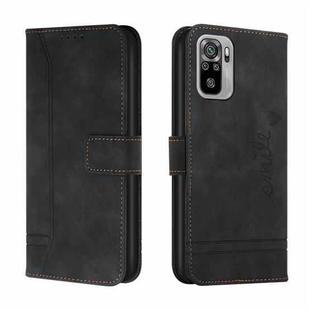 For Xiaomi Redmi Note 10 4G Retro Skin Feel Horizontal Flip Soft TPU + PU Leather Case with Holder & Card Slots & Photo Frame(Black)