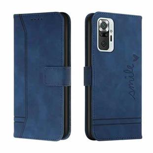 For Xiaomi Redmi Note 10 Pro Retro Skin Feel Horizontal Flip Soft TPU + PU Leather Case with Holder & Card Slots & Photo Frame(Blue)