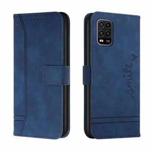 For Xiaomi Mi 10 Lite 5G Retro Skin Feel Horizontal Flip Soft TPU + PU Leather Case with Holder & Card Slots & Photo Frame(Blue)