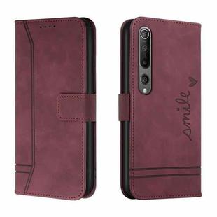 For Xiaomi Mi 10 5G/10 Pro 5G Retro Skin Feel Horizontal Flip Soft TPU + PU Leather Case with Holder & Card Slots & Photo Frame(Wine Red)