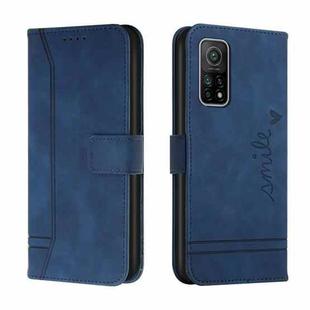 For Xiaomi Mi 10T 5G Retro Skin Feel Horizontal Flip Soft TPU + PU Leather Case with Holder & Card Slots & Photo Frame(Blue)