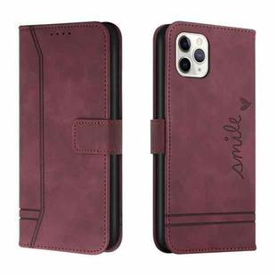 Retro Skin Feel Horizontal Flip Soft TPU + PU Leather Case with Holder & Card Slots & Photo Frame For iPhone 11 Pro(Wine Red)