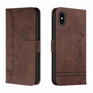 Retro Skin Feel Horizontal Flip Soft TPU + PU Leather Case with Holder & Card Slots & Photo Frame For iPhone X / XS(Coffee)