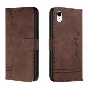 Retro Skin Feel Horizontal Flip Soft TPU + PU Leather Case with Holder & Card Slots & Photo Frame For iPhone XR(Coffee)