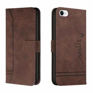 For iPhone SE 2022 / SE 2020 / 8 / 7 Retro Skin Feel Horizontal Flip Soft TPU + PU Leather Case with Holder & Card Slots & Photo Frame(Coffee)