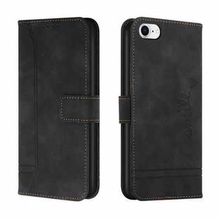 For iPhone SE 2022 / SE 2020 / 8 / 7 Retro Skin Feel Horizontal Flip Soft TPU + PU Leather Case with Holder & Card Slots & Photo Frame(Black)