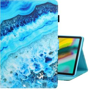 For Galaxy Tab S5e T720 Colored Drawing Horizontal Flip PU Leather Case with Holder & Card Slot & Sleep / Wake-up Function(Blue Marble)