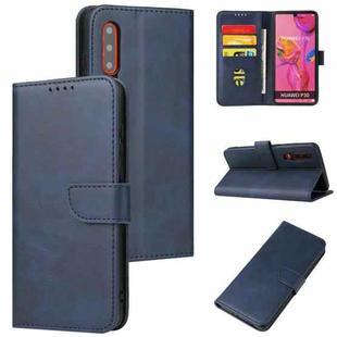 For Huawei P30 Calf Texture Buckle Horizontal Flip Leather Case with Holder & Card Slots & Wallet(Blue)