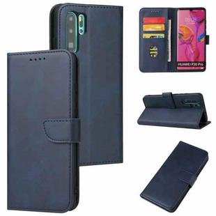 For Huawei P30 Pro Calf Texture Buckle Horizontal Flip Leather Case with Holder & Card Slots & Wallet(Blue)