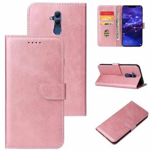 For Huawei Mate 20 Lite Calf Texture Buckle Horizontal Flip Leather Case with Holder & Card Slots & Wallet(Rose Gold)