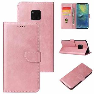 For Huawei Mate 20 Pro Calf Texture Buckle Horizontal Flip Leather Case with Holder & Card Slots & Wallet(Rose Gold)