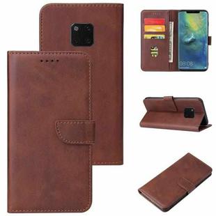 For Huawei Mate 20 Pro Calf Texture Buckle Horizontal Flip Leather Case with Holder & Card Slots & Wallet(Brown)