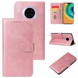 For Huawei Mate 30 Calf Texture Buckle Horizontal Flip Leather Case with Holder & Card Slots & Wallet(Rose Gold)