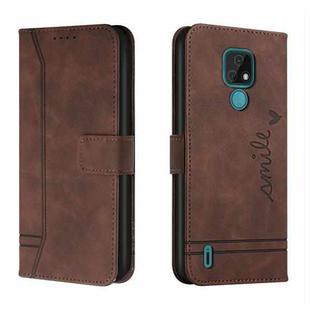 For Motorola Moto E7 Retro Skin Feel Horizontal Flip Soft TPU + PU Leather Case with Holder & Card Slots & Photo Frame(Coffee)