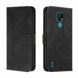 For Motorola Moto E7 Retro Skin Feel Horizontal Flip Soft TPU + PU Leather Case with Holder & Card Slots & Photo Frame(Black)