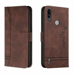 For Motorola Moto E7 Power Retro Skin Feel Horizontal Flip Soft TPU + PU Leather Case with Holder & Card Slots & Photo Frame(Coffee)