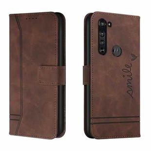 For Motorola Moto Edge Retro Skin Feel Horizontal Flip Soft TPU + PU Leather Case with Holder & Card Slots & Photo Frame(Coffee)