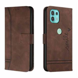 For Motorola Moto Edge 20 Lite Retro Skin Feel Horizontal Flip Soft TPU + PU Leather Case with Holder & Card Slots & Photo Frame(Coffee)