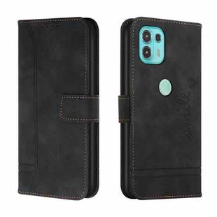 For Motorola Moto Edge 20 Lite Retro Skin Feel Horizontal Flip Soft TPU + PU Leather Case with Holder & Card Slots & Photo Frame(Black)