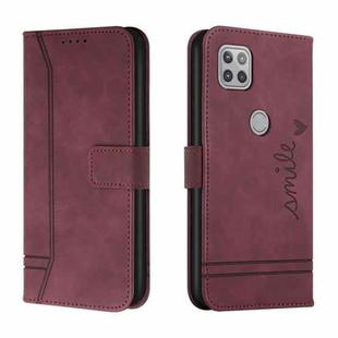 For Motorola Moto G 5G Retro Skin Feel Horizontal Flip Soft TPU + PU Leather Case with Holder & Card Slots & Photo Frame(Wine Red)