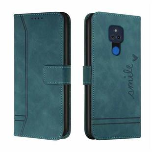 For Motorola Moto G Play 2021 Retro Skin Feel Horizontal Flip Soft TPU + PU Leather Case with Holder & Card Slots & Photo Frame(Dark Green)