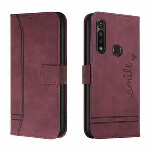 For Motorola Moto G Power 2020 Retro Skin Feel Horizontal Flip Soft TPU + PU Leather Case with Holder & Card Slots & Photo Frame(Wine Red)